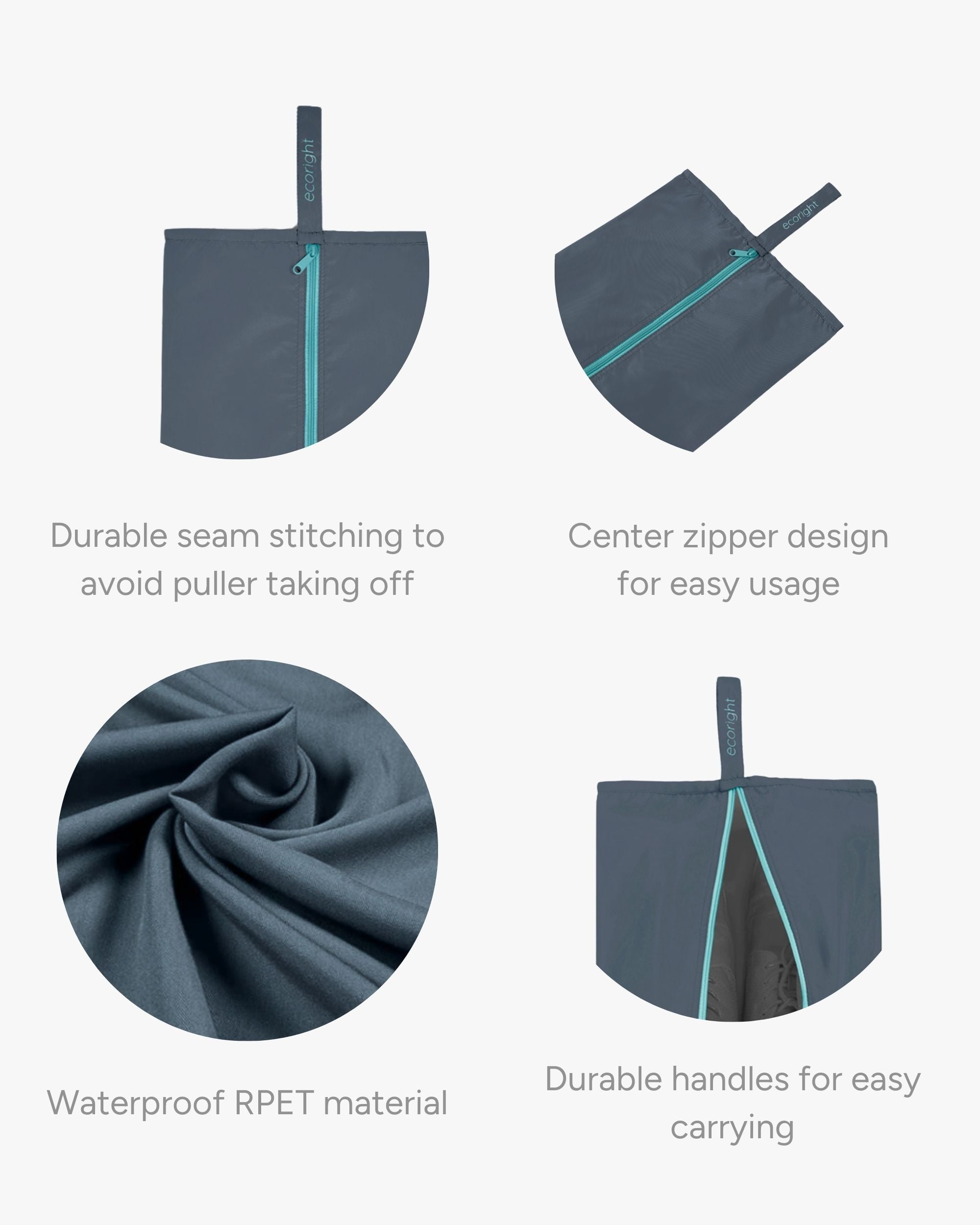 Shoe Bags (set of 2) - Green and Aqua