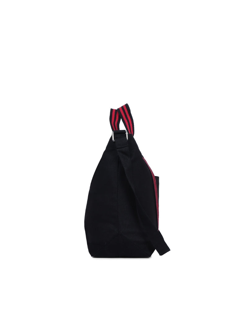 Black And Red Canvas Crossbody Tote Bag Ecoright