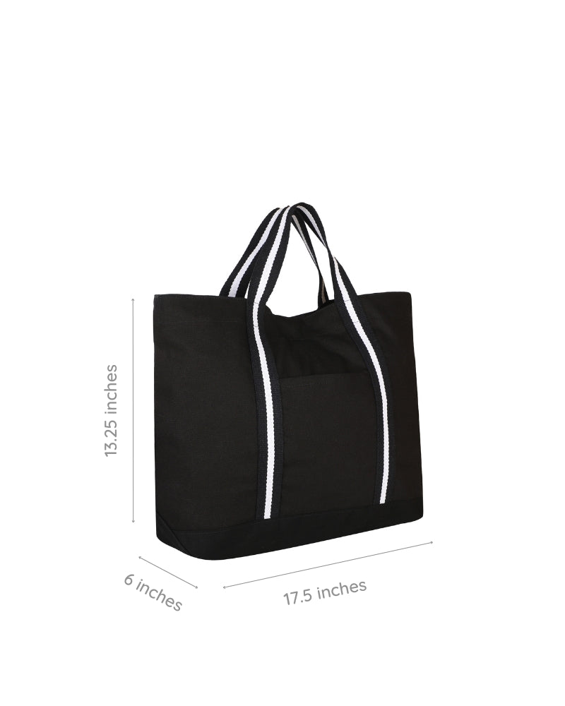 Black Canvas Crossbody Tote Bag Ecoright