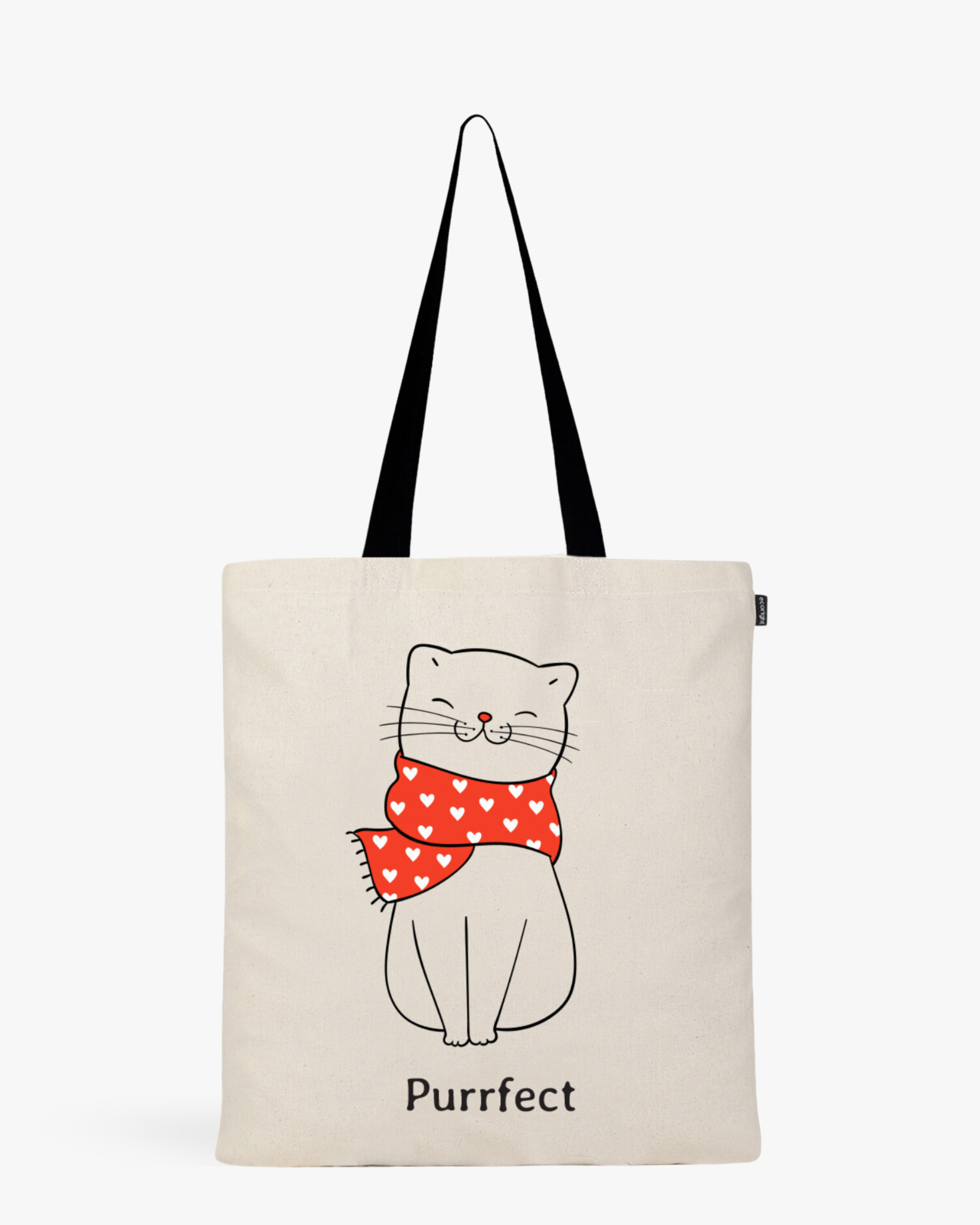 Cotton Tote Bag - Purrfect Cat (Natural)