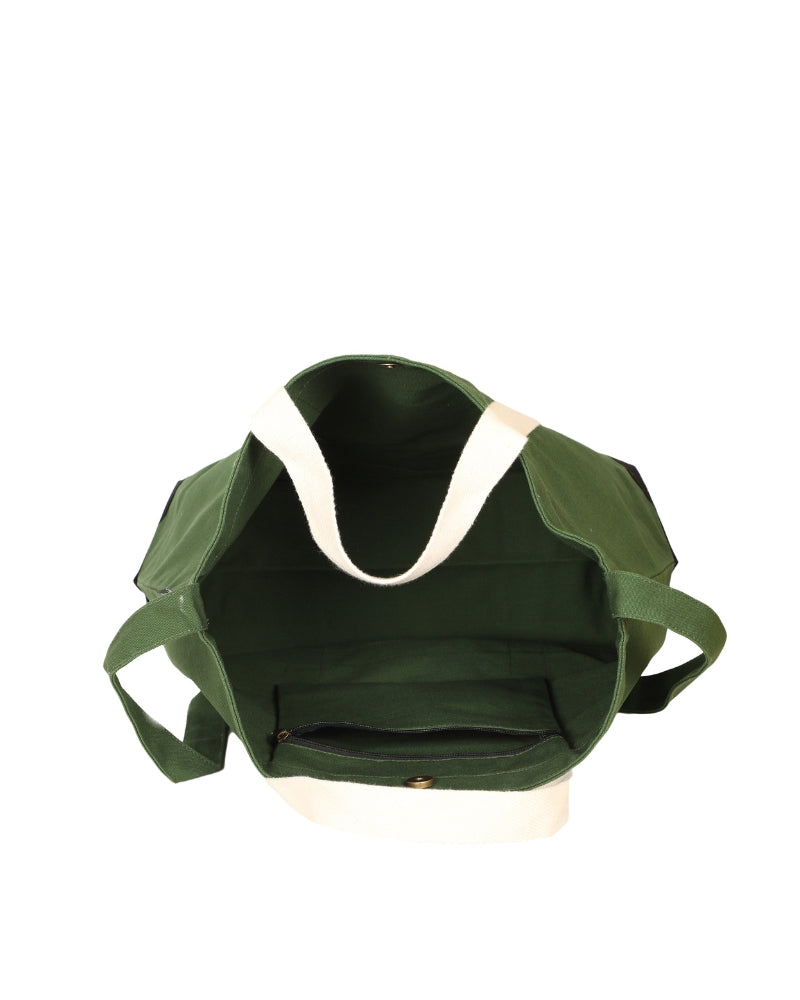 Green Canvas Crossbody Tote Bag Ecoright