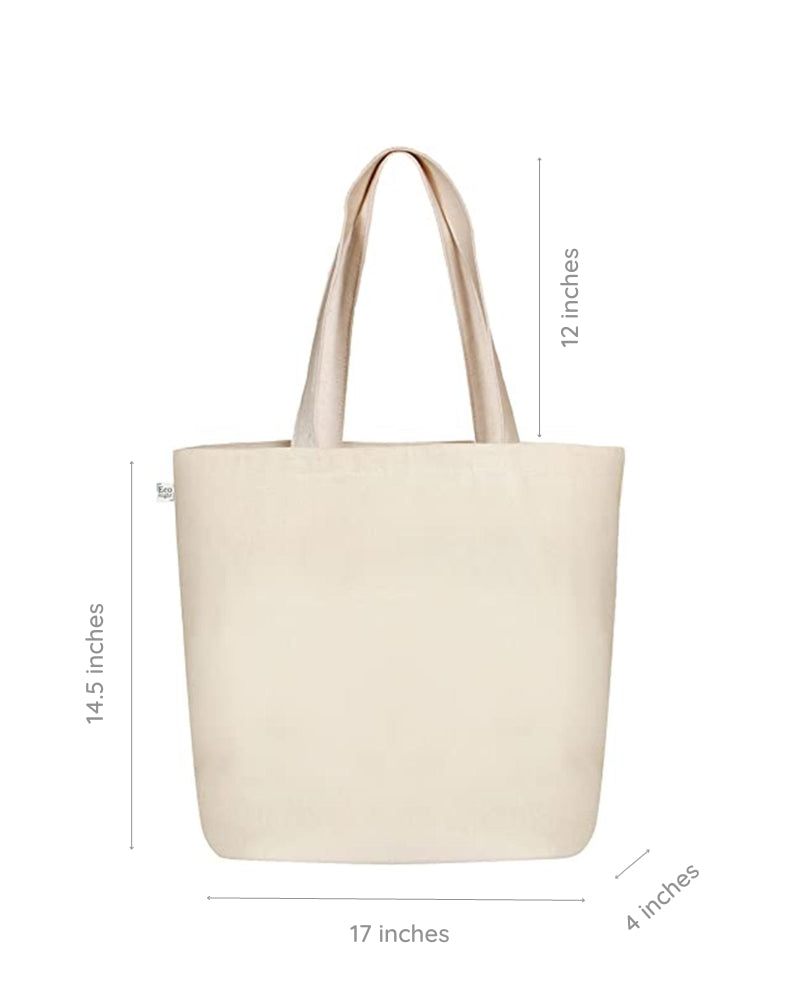 Large Zipper Tote Bag - Be Kind Ecoright
