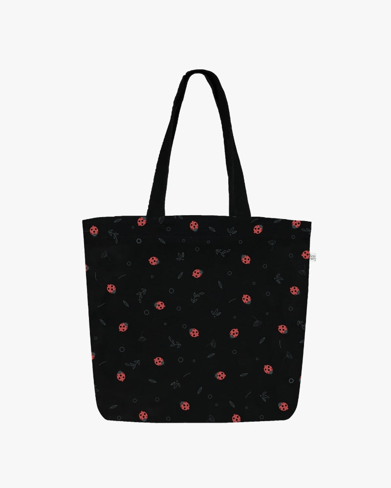 Large Zipper Tote Bag - Beetles Ecoright