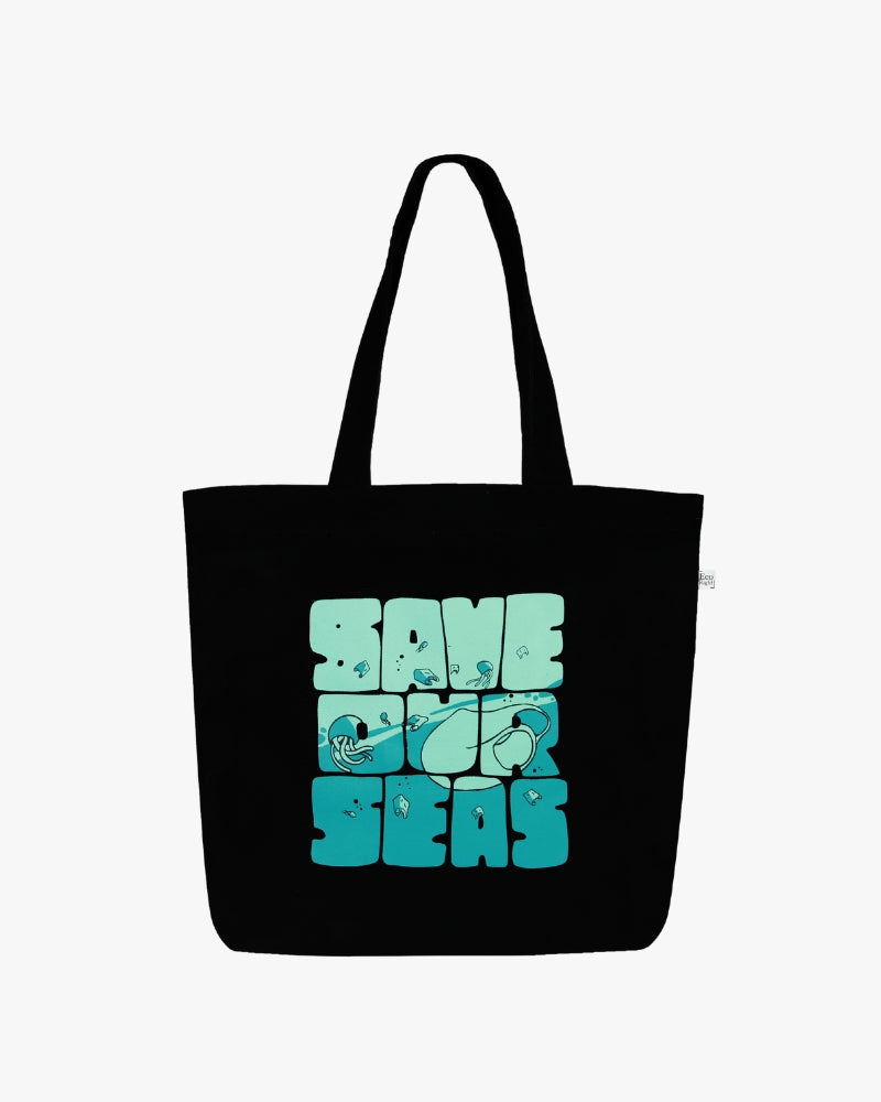 Large Zipper Tote Bag - Save Our Seas Ecoright