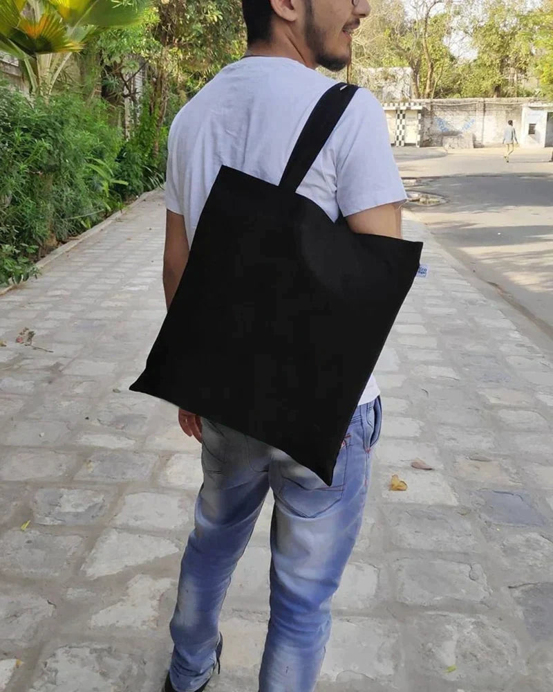 Plain Tote Bag Black Pack of 4 Ecoright