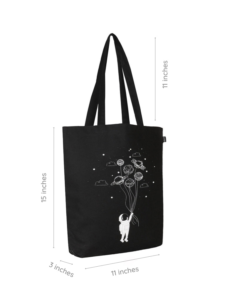 Zipper Tote Bag - Fly Me To Space Ecoright
