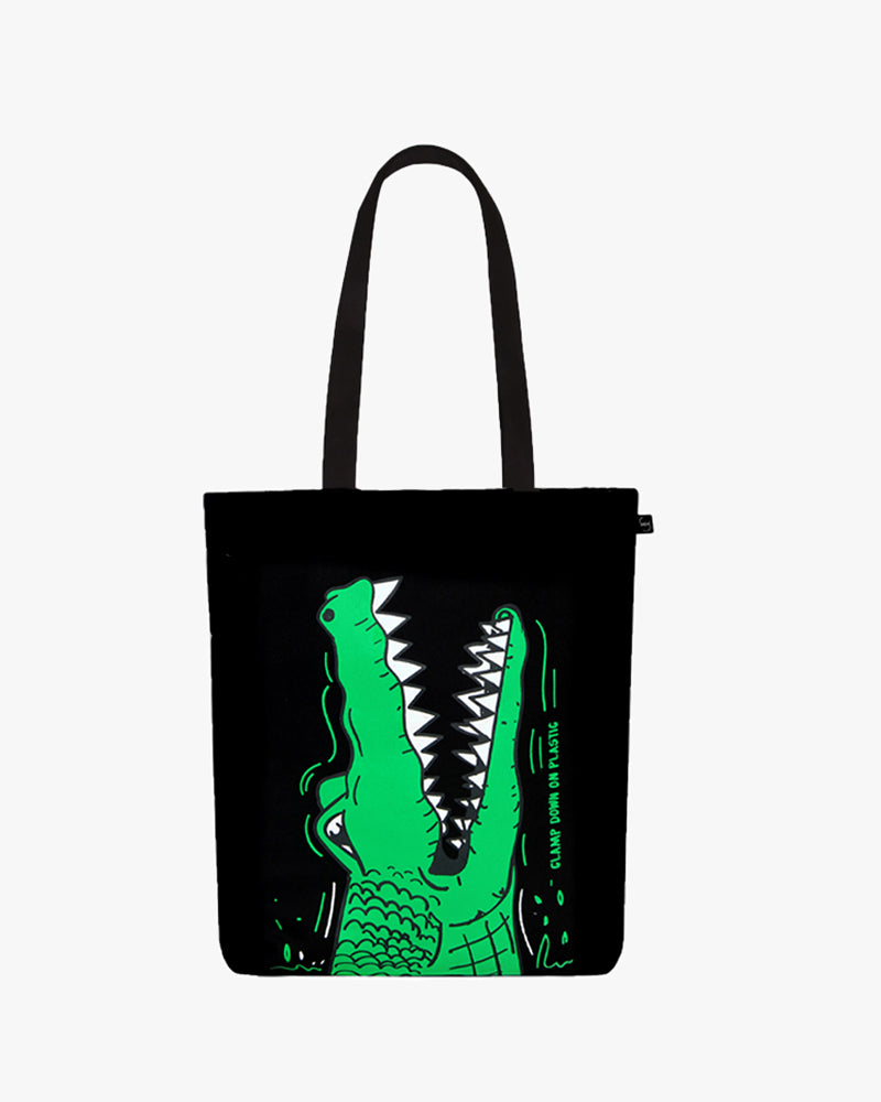 Zipper Tote Bag - Hungry Crocs Ecoright