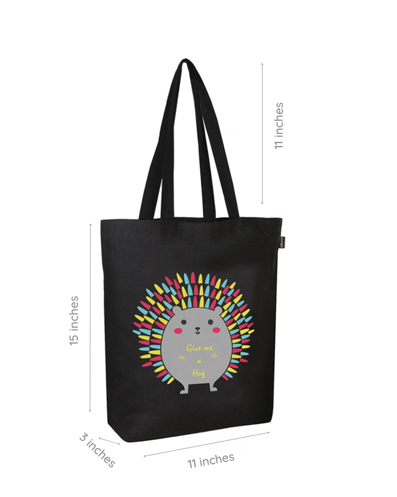 Zipper Tote Bag - Porcupine Hug Ecoright