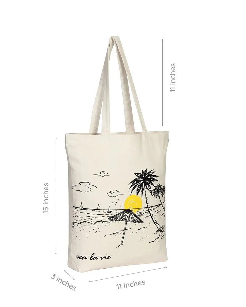 Zipper Tote Bag - Sea La Vie Ecoright