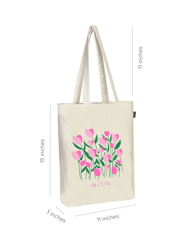 Zipper Tote Bag - Tulips Ecoright