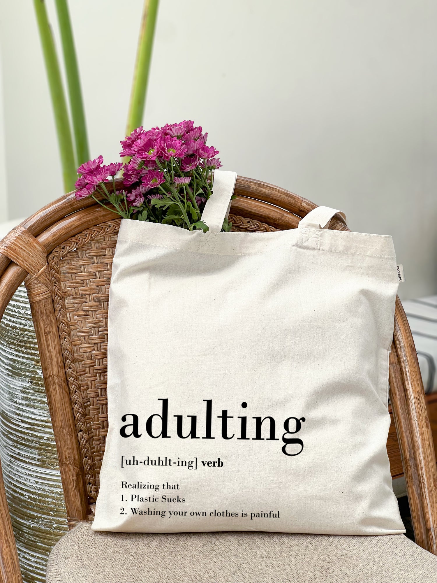 Cotton Tote Bag - Adulting