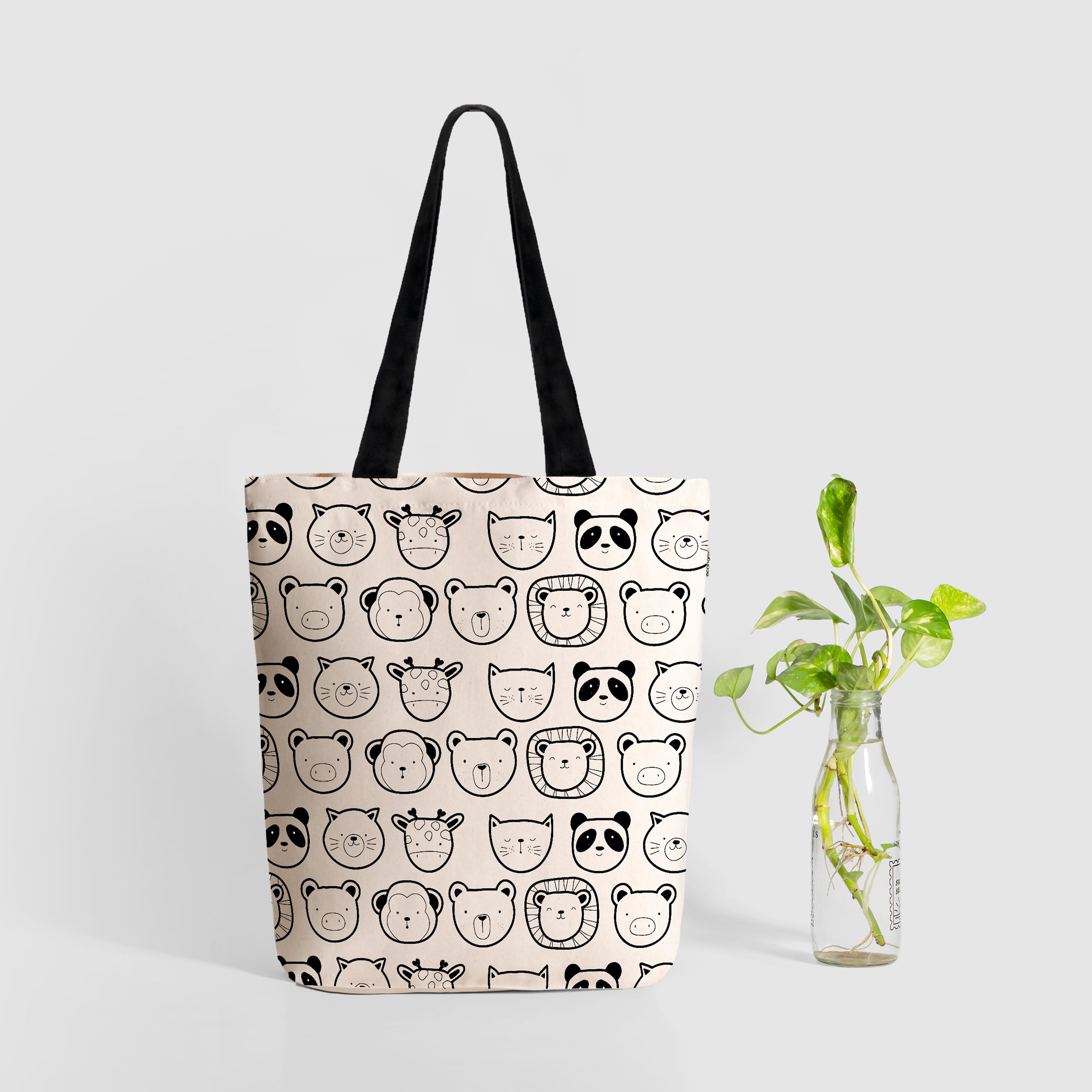 Zipper Tote Bag - Cute Animals