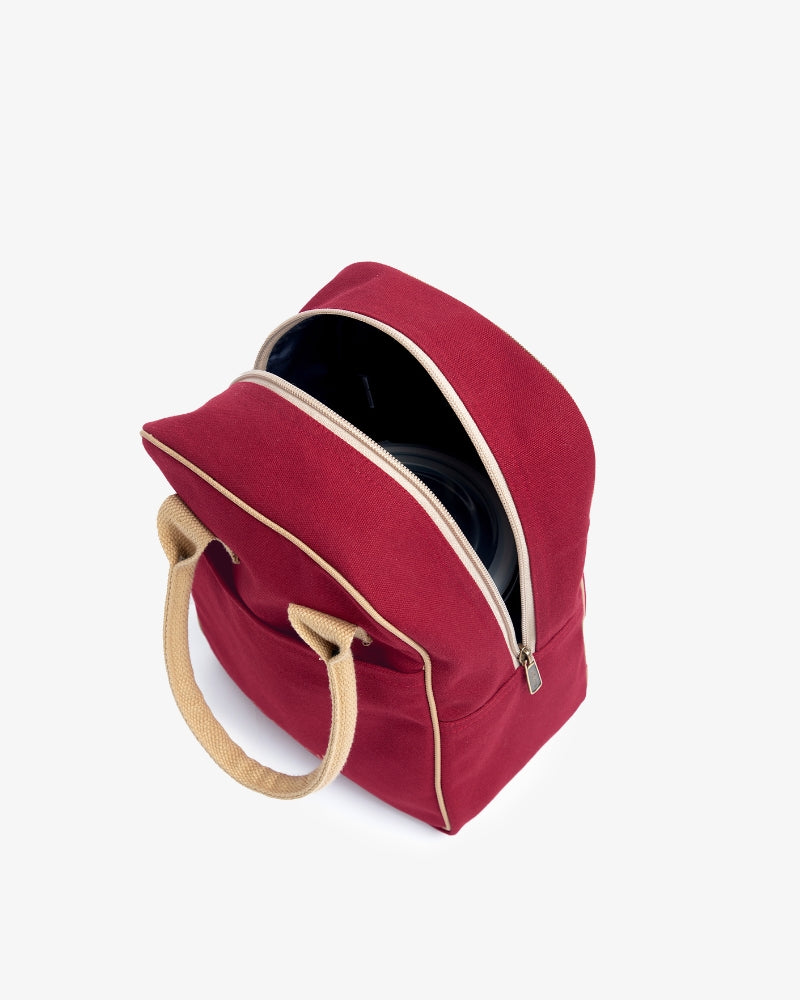 Lunch Bag - Maroon & Beige: Eco-Friendly and Sustainable Lunch Bag by ecoright