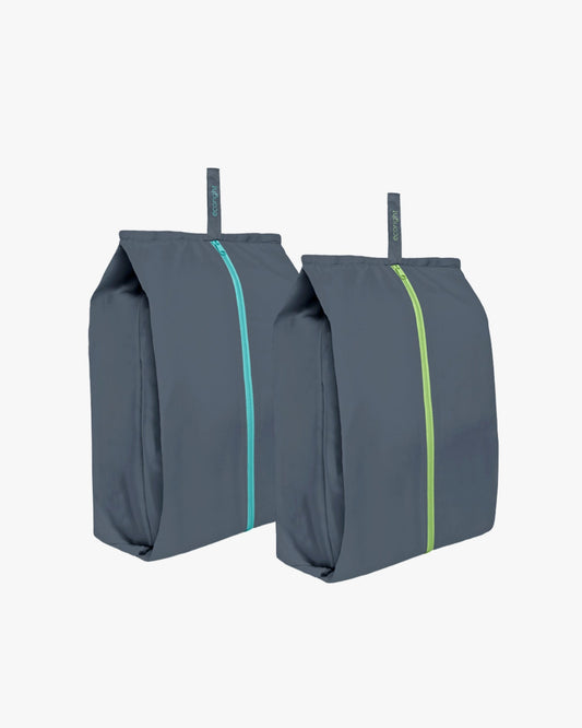 Shoe Bags (set of 2) - Green and Aqua