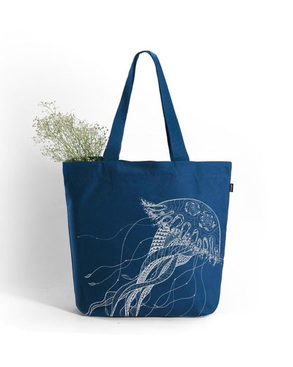 Large Zipper Tote Bag - Fascinating Jellyfish