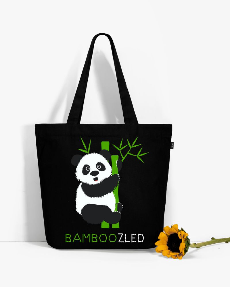 Large Zipper Tote Bag - Bamboozled Panda