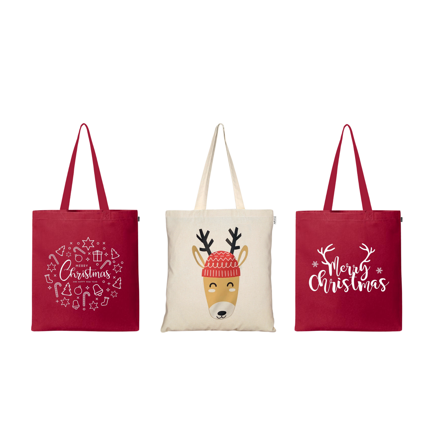 Christmas Tote Bags - Pack of 3