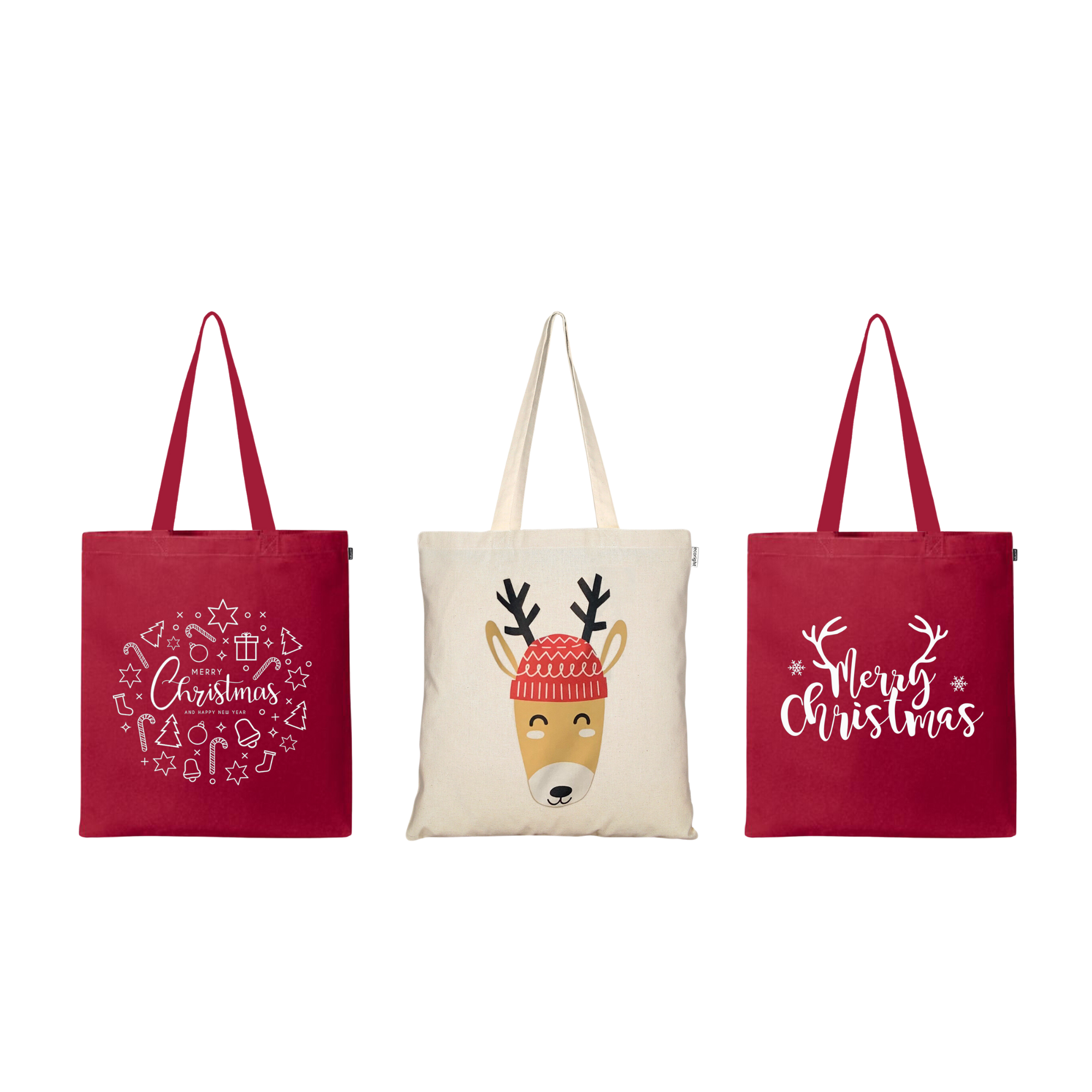 Christmas Tote Bags - Pack of 3