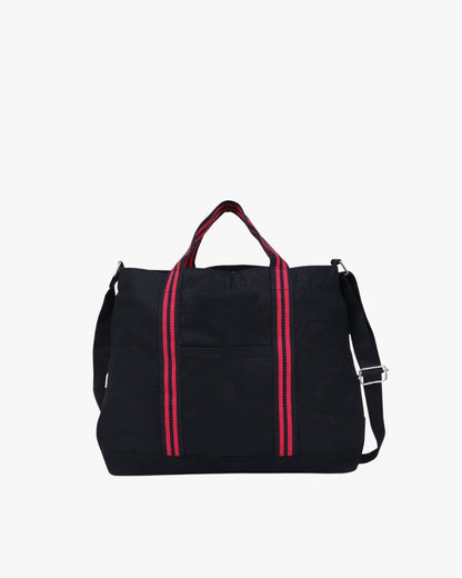 Black And Red Canvas Crossbody Tote Bag Ecoright