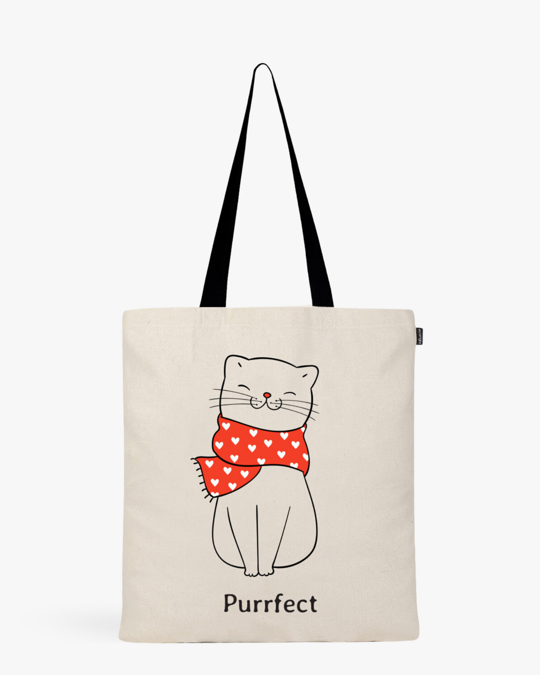 Cotton Tote Bag - Purrfect Cat (Natural)
