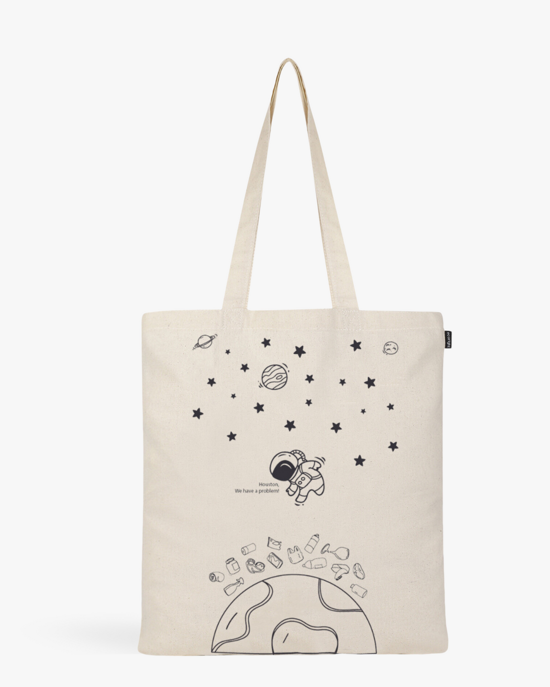 Cotton Tote Bag - Houston we have a problem (Natural)