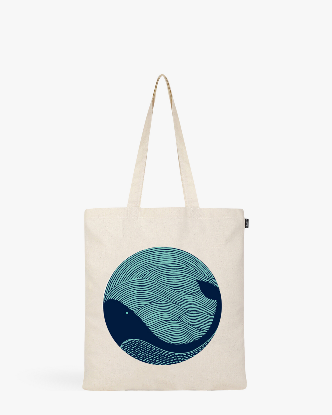 Cotton Tote Bag - Whale Doodle (Natural)