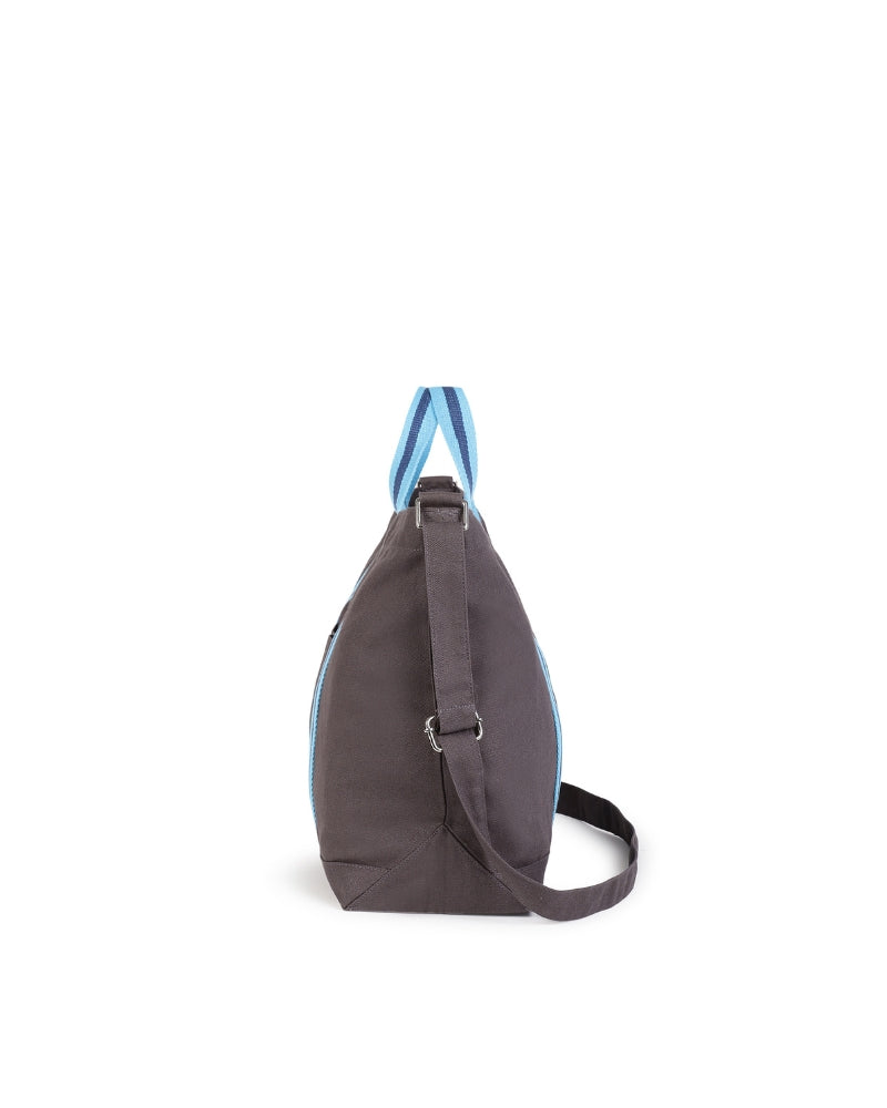 Dark Grey Canvas Crossbody Tote Bag Ecoright