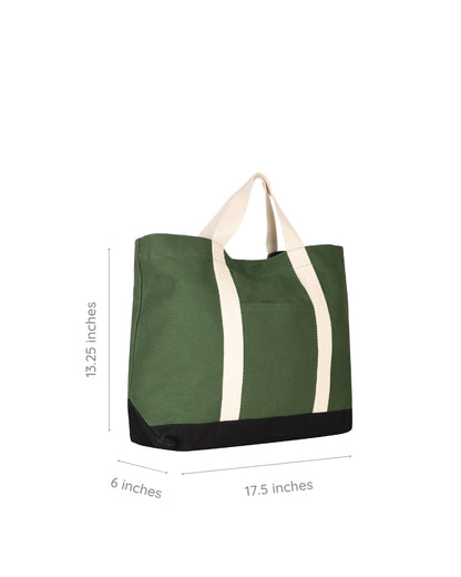 Green Canvas Crossbody Tote Bag Ecoright