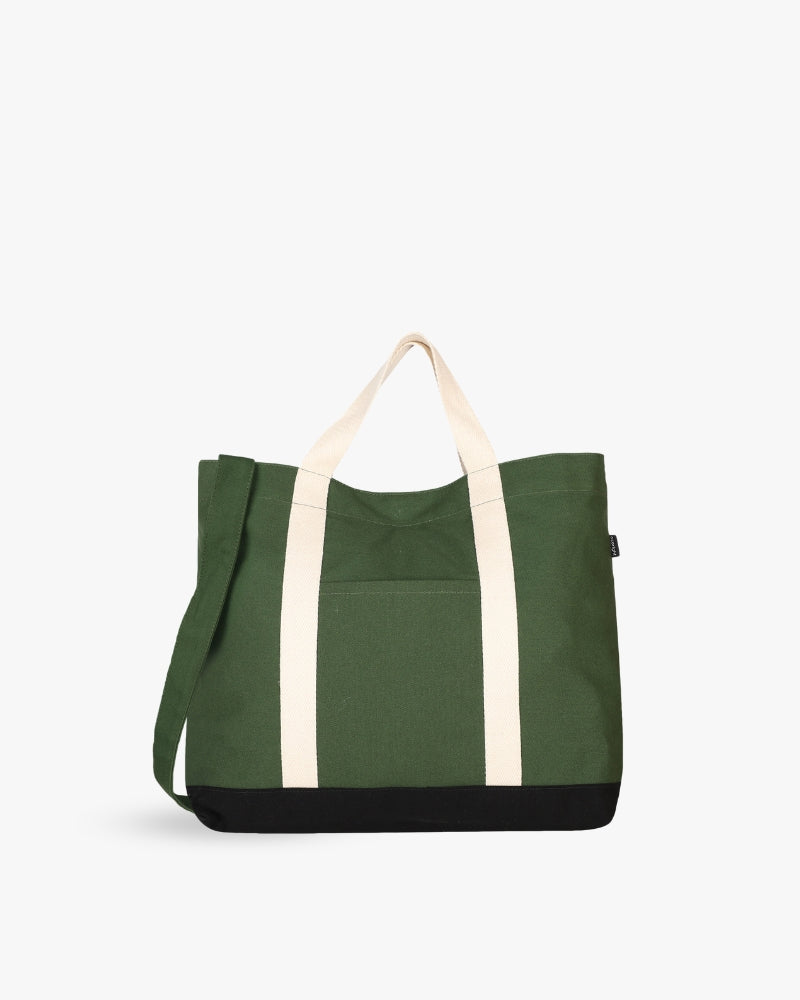 Green Canvas Crossbody Tote Bag Ecoright