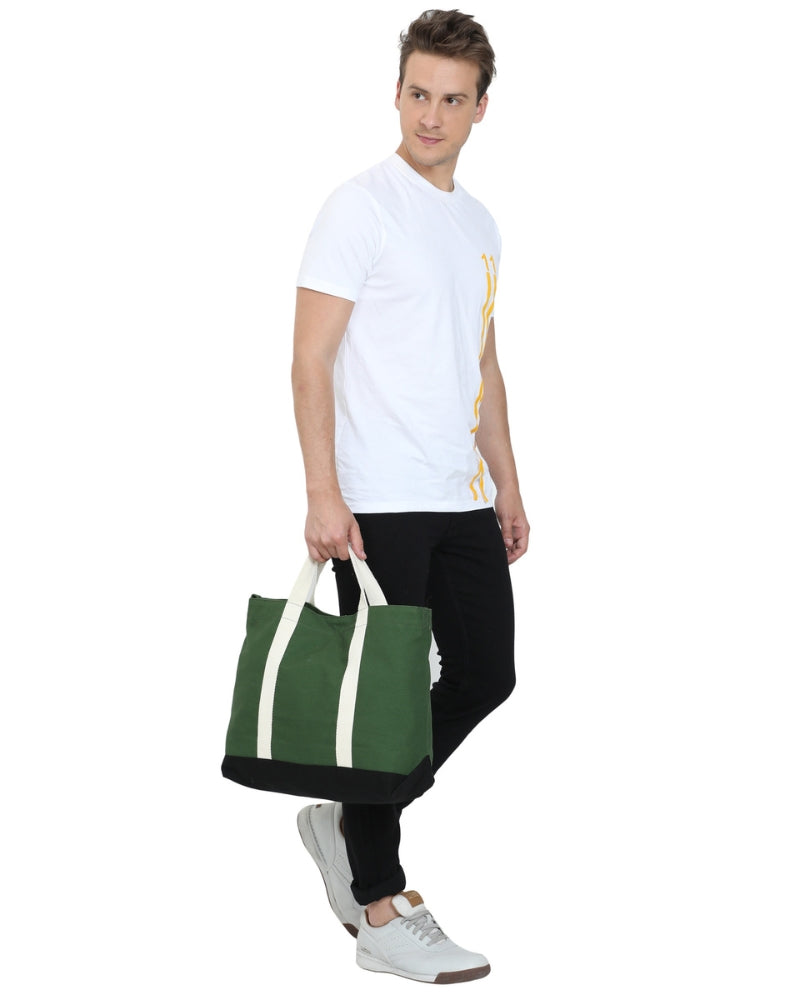 Green Canvas Crossbody Tote Bag Ecoright