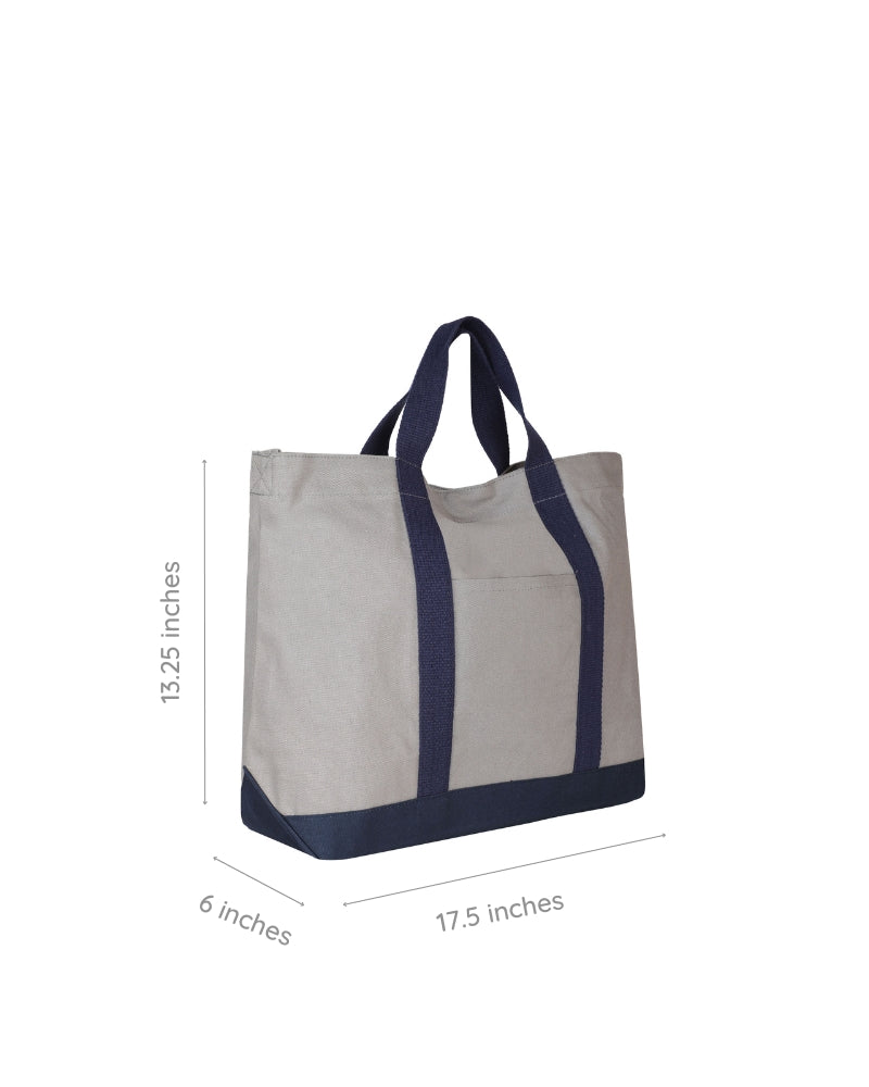 Grey Canvas Crossbody Tote Bag Ecoright