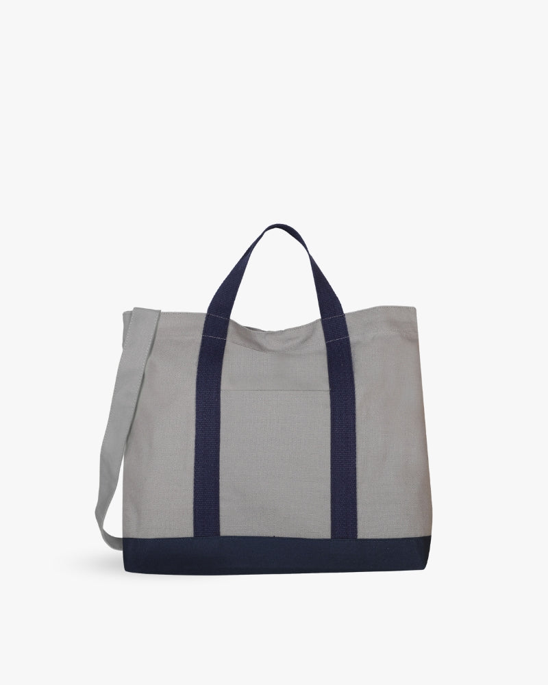 Grey Canvas Crossbody Tote Bag Ecoright