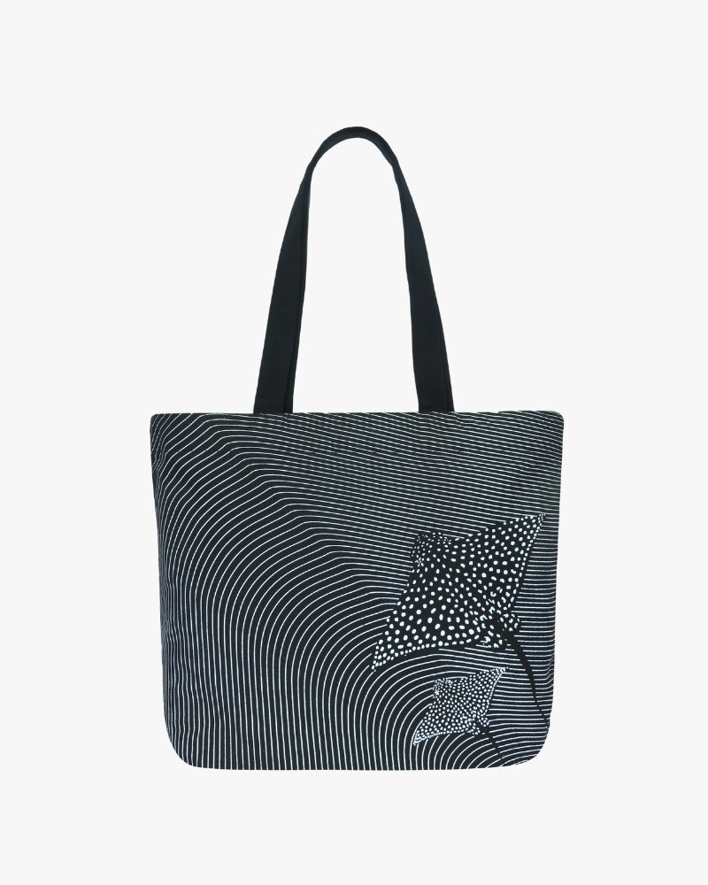 Large Zipper Tote Bag - Mesmerizing Stingray Ecoright