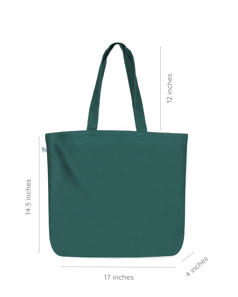 Eco-friendly Carryall Canvas Tote Bag Mint Large 17 X 12 Inch