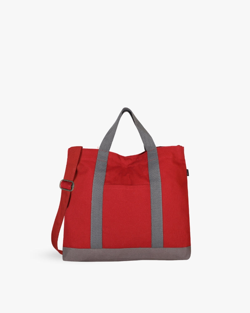 Maroon Canvas Crossbody Tote Bag Ecoright