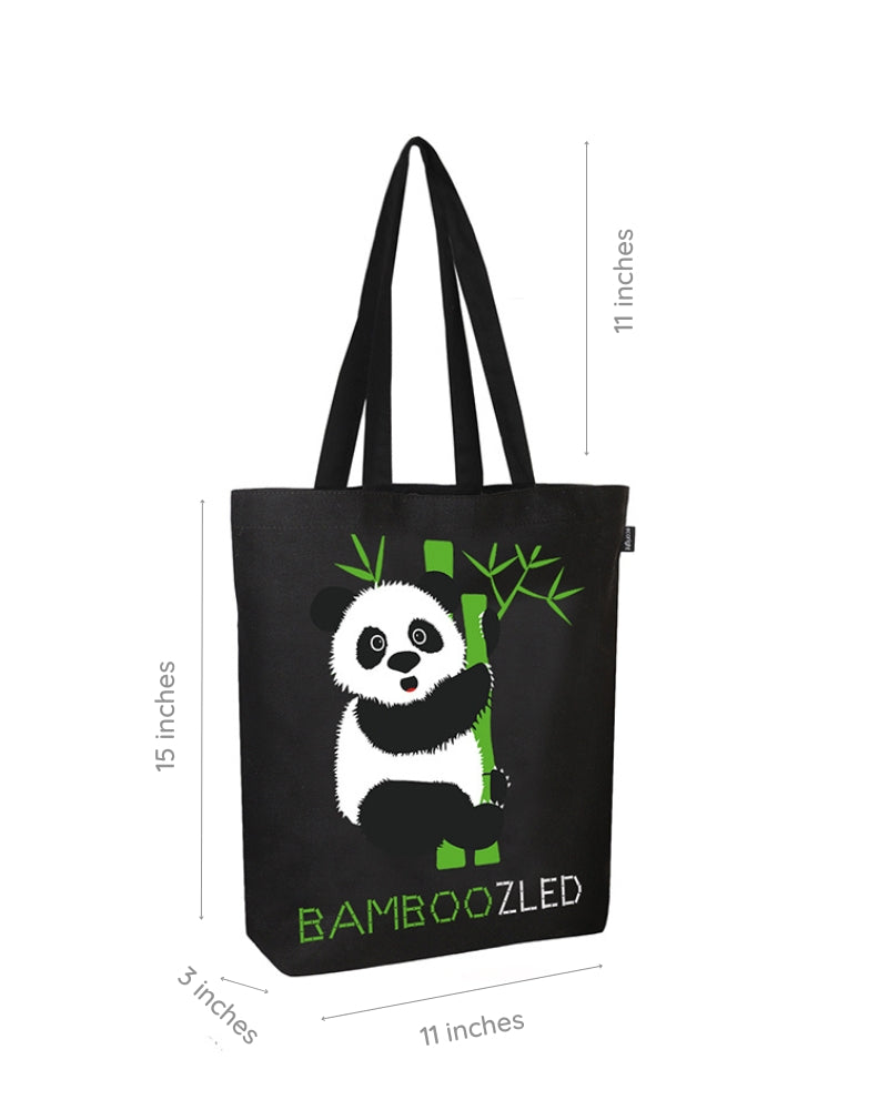 Zipper Tote Bag - Bamboozled Panda Ecoright