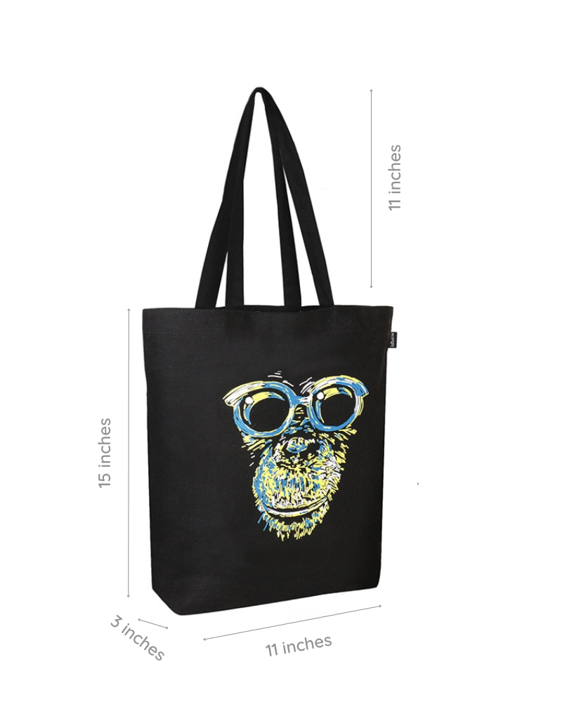 Zipper Tote Bag - Chimp Life Ecoright