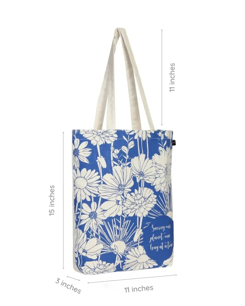 Zipper Tote Bag - Flowers Ecoright