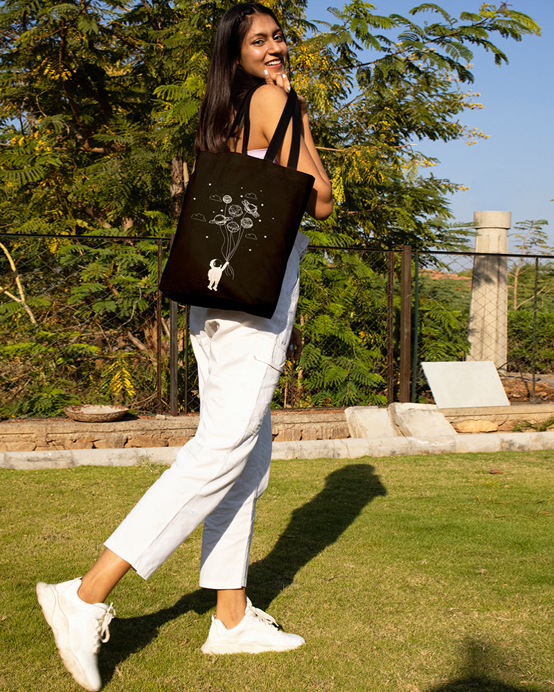 Zipper Tote Bag - Fly Me To Space Ecoright