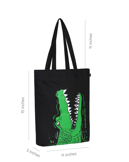 Zipper Tote Bag - Hungry Crocs Ecoright