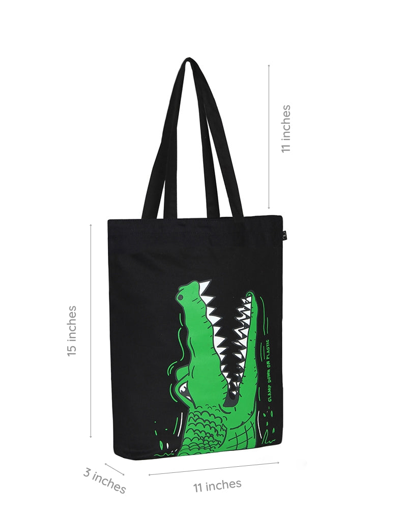 Zipper Tote Bag - Hungry Crocs Ecoright