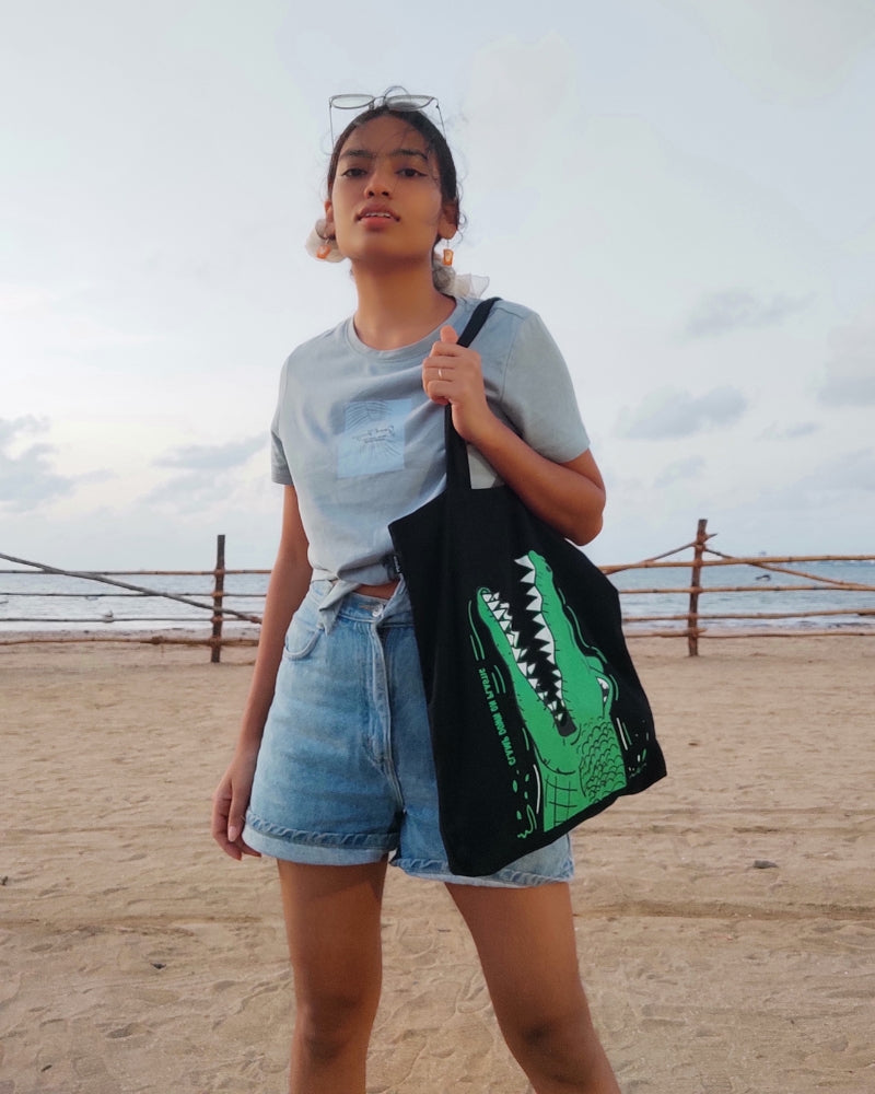 Zipper Tote Bag - Hungry Crocs Ecoright