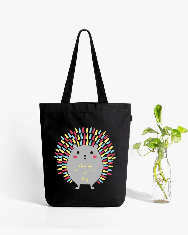 Zipper Tote Bag - Porcupine Hug