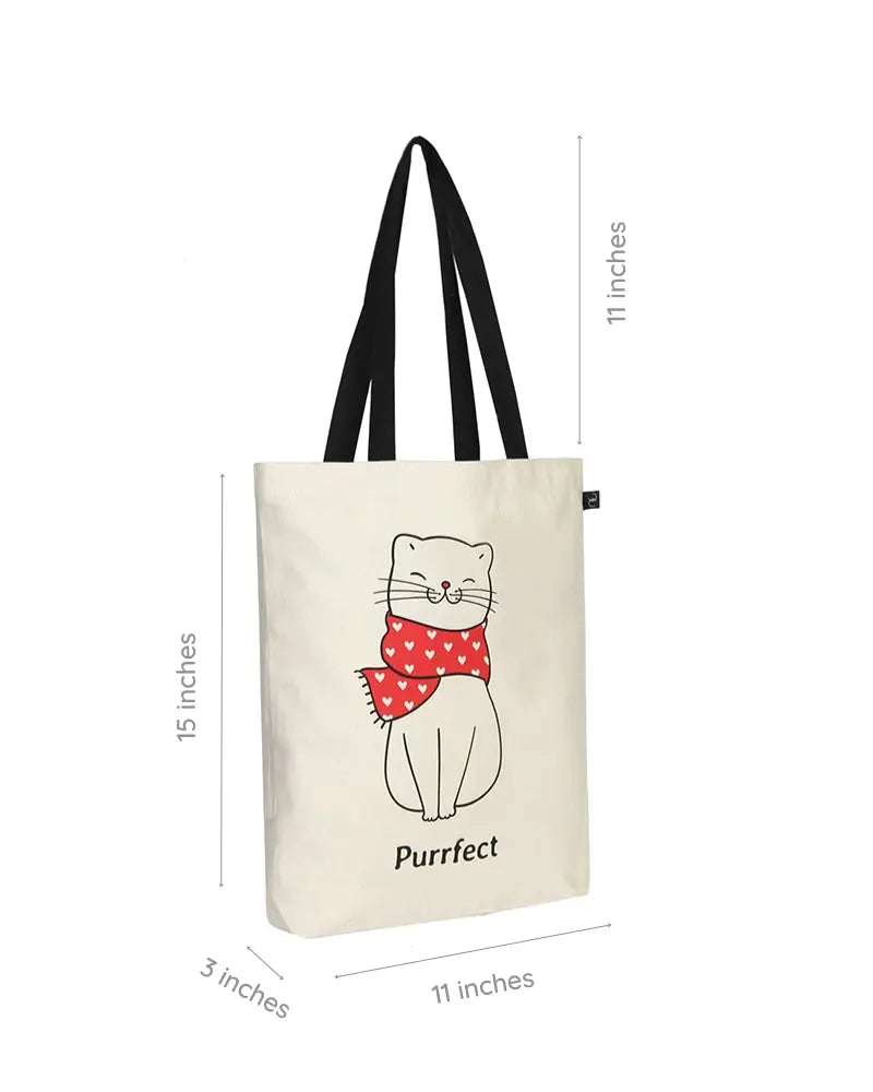 Zipper Tote Bag - Purrfect Ecoright