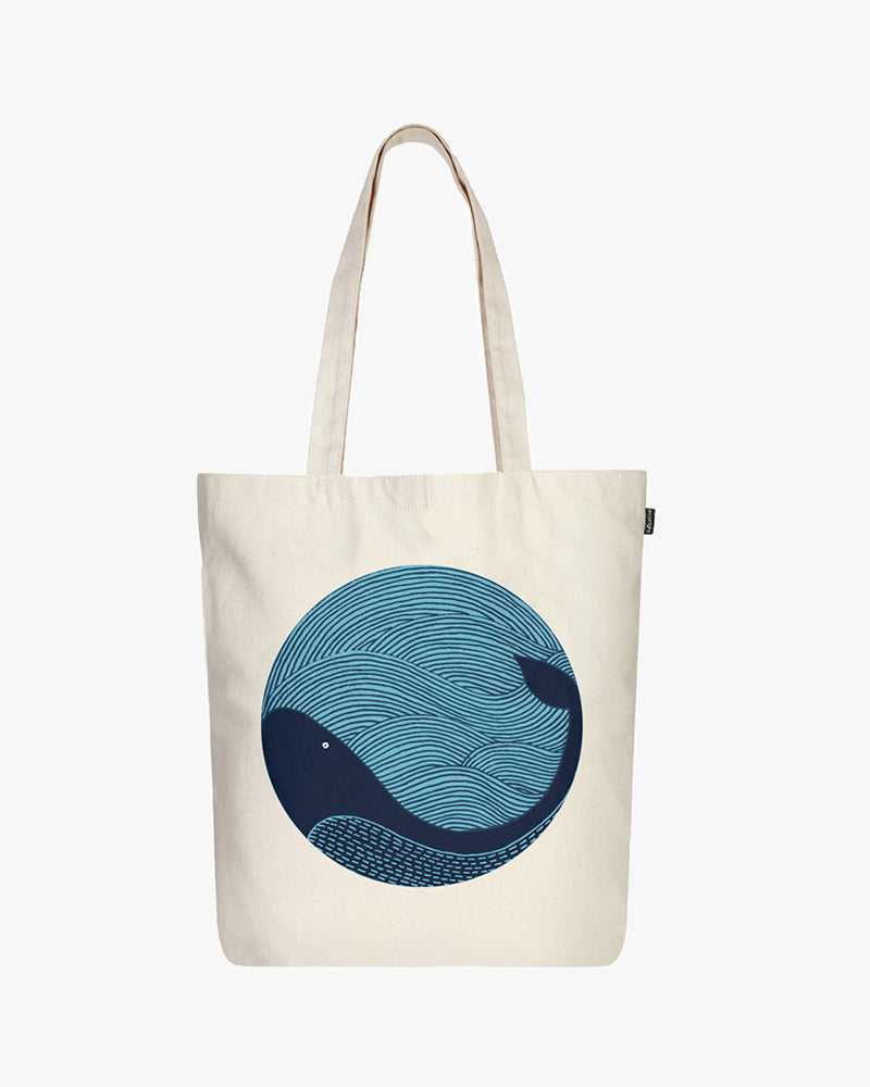 Zipper Tote Bag - Whale Doodle Ecoright