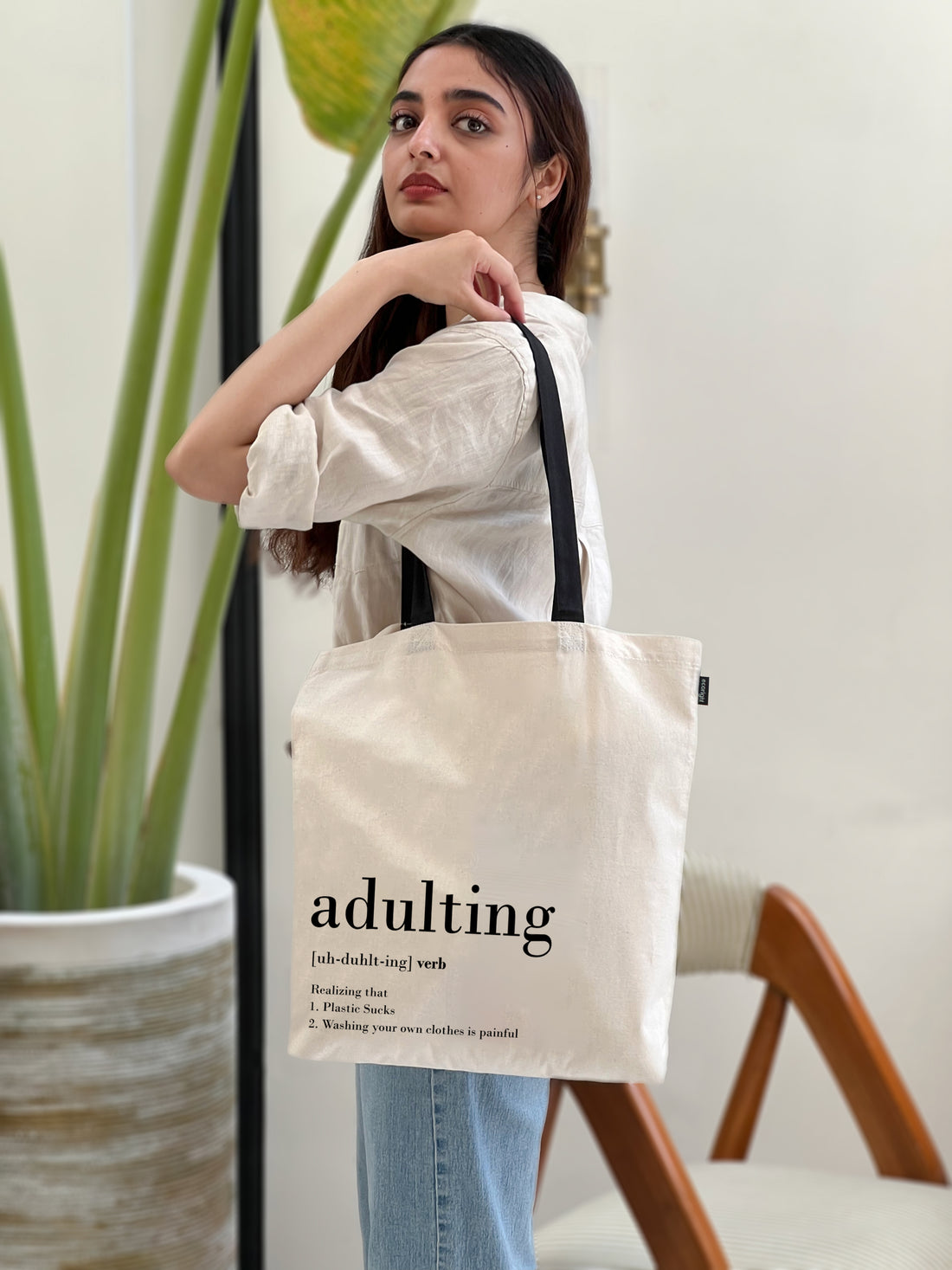 Cotton Tote Bag - Adulting