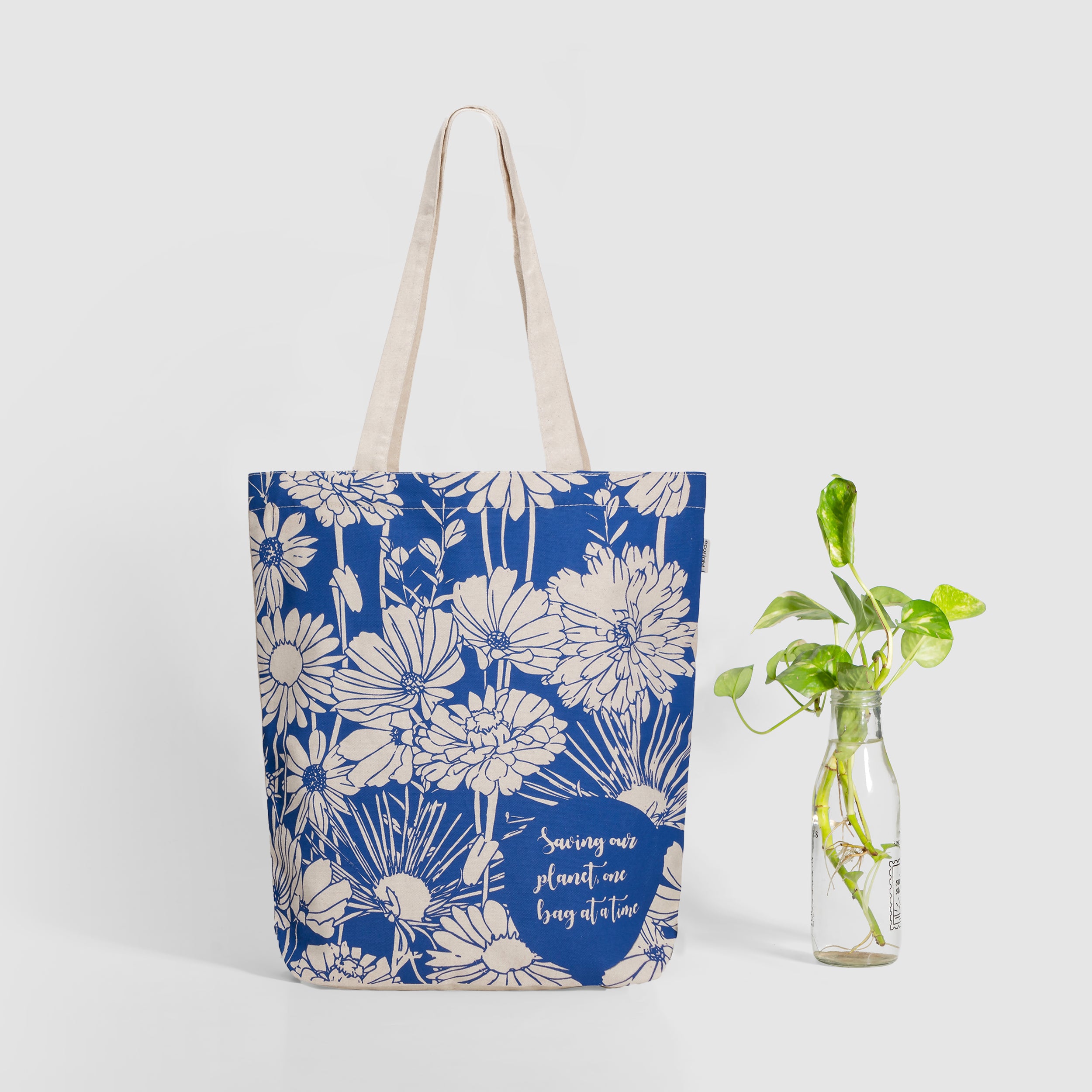 Zipper Tote Bag - Flowers