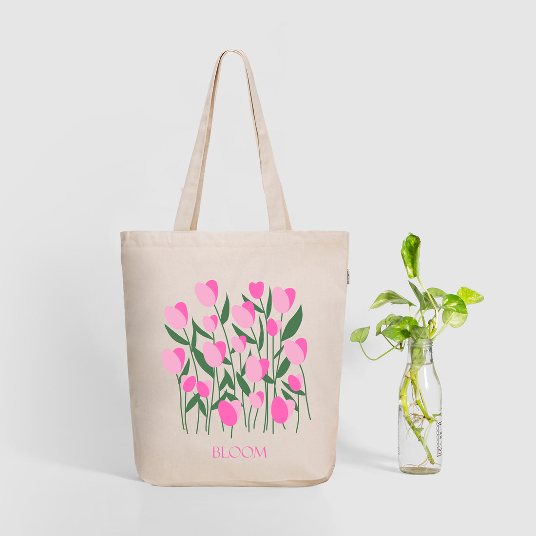 Zipper Tote Bag - Tulips