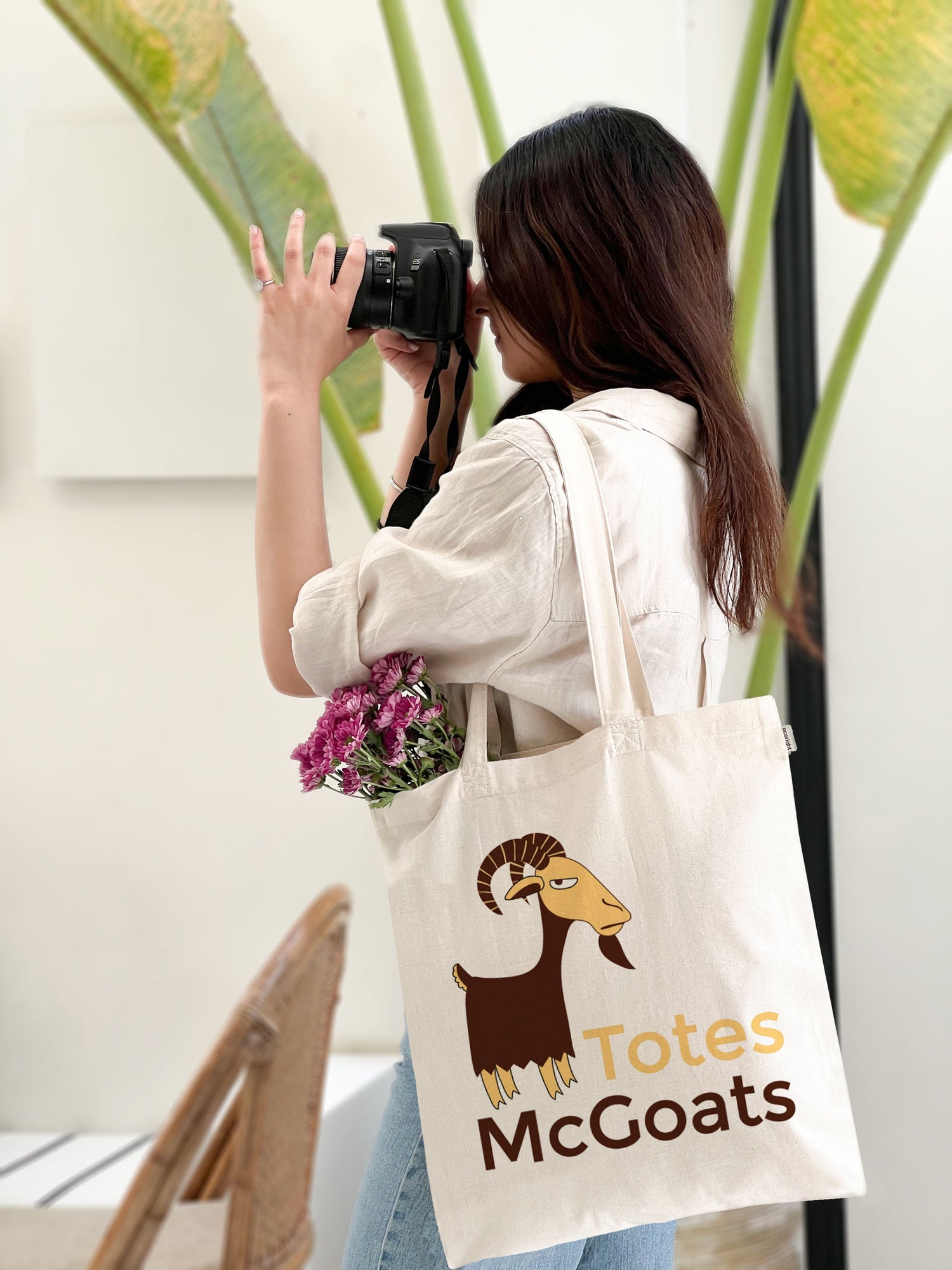 SIMPLE TOTE BAG - MC. GOATS- NATURAL