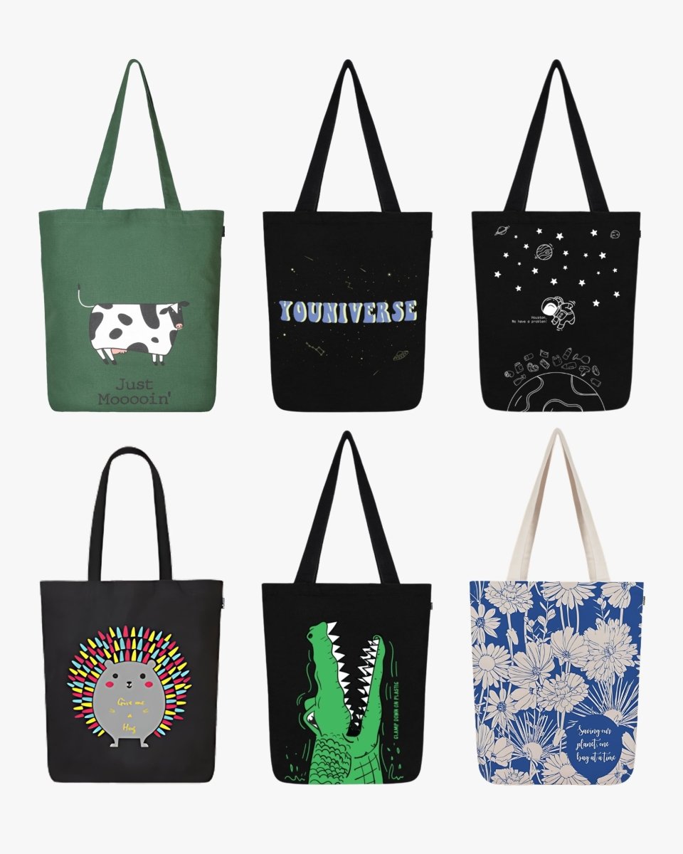 Zipper Tote Bags (Pack of 6) - Ecoright